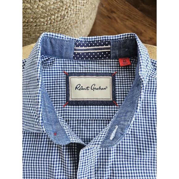 Robert Graham Button Down Gingham Shirt Men's Size M Knowledge Wisdom Faith - Picture 5 of 12